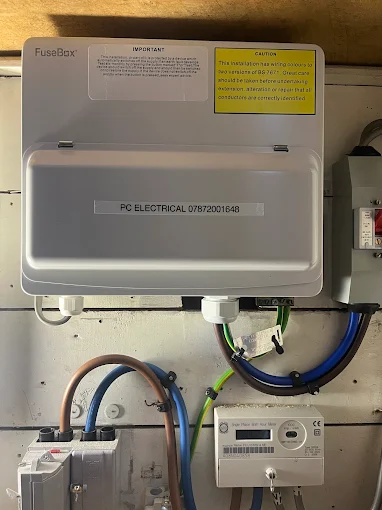 New consumer unit fitted and labelled PC Electrical